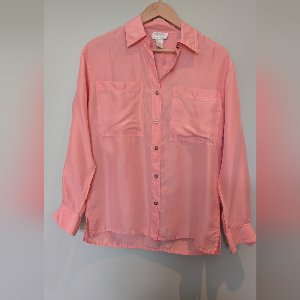 Vintage 80's Pink Silk Blouse